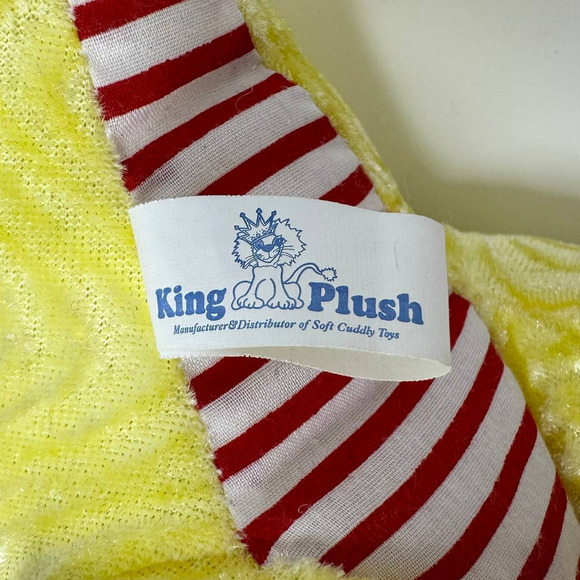 King Plush Yellow Crinkle Winged Standing Dragon 24" Plush Red Striped Belly Toy - Picture 11 of 16